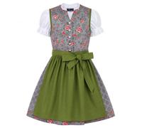 Ramona Lippert® - Dirndl Priscilla per bambini | grigio-verde | Include vestito, grembiule e camicetta | Taglia 86-164 - Dirndl per bambine - Dirndl per bambine (DE/NL/SE/PL, numerico, 146, 152