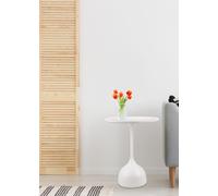 RAMONA TAVOLINO METALLO BIANCO BASE SOTTILE 48,5X59,5CM
