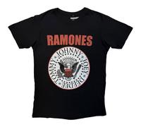 Ramones Hey Ho Red Block Text Premium Carbon autorizzato Uomo maglietta
