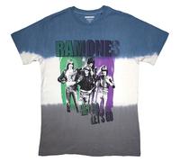 Ramones T Shirt Hey Ho Retro Band Logo Nuovo Ufficiale Unisex Dip Dye Blu