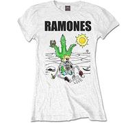 Ramones - T-Shirt # L White Ladies # Loco Live
