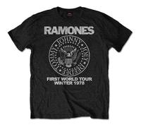 Ramones - T-Shirt # S Black Unisex # First World Tour 1978