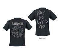 Ramones - T-Shirt # Xxl Unisex Black # Seal Hey Ho