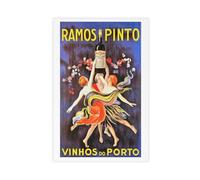 Ramos Pinto - Poster vintage su tela con pubblicità alcolica, decorazione artistica da parete per soggiorno, camera da letto, 20 x 30 cm