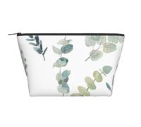 Ramoscello verde naturale bianco stampato, Borsa da toilette Borsa per trucco Borsa per cosmetici Borsa da toilette da viaggio portatile
