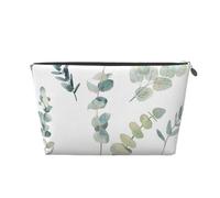 Ramoscello verde naturale bianco stampato, Borsa da toilette Borsa per trucco Borsa per cosmetici Borsa da toilette da viaggio portatile