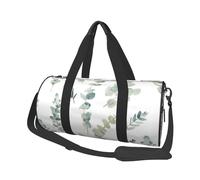 Ramoscello verde naturale bianco stampato, Borsone da viaggio di grande capacità Borsa rotonda Borsa da viaggio sportiva Borsa da viaggio Borsa da fitness