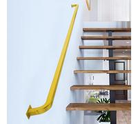 Rampa da parete antiscivolo in ferro battuto dorato, per interni ed esterni, 270 cm, per casa, giardino, corridoio e loft, soluzione di sicurezza durevole ed elegante