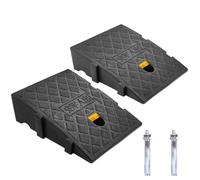 Rampa di Marciapiede in Plastica Rampa carrabile per marciapiede per Auto per Garage Rotelle car set da 2 con 2 Bulloni di Espansione