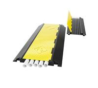 Rampa Di Protezione per Cavi, Copertura per Cavi Da Pavimento A 2 Canali, Protezione Di Sicurezza per Cavalcavia, Dosso Rallentatore Portatile per Aree Residenziali(4-channel cable tray)