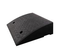 Rampa di soglia in plastica per porte interne Tappetino rampa ingresso scuro Facile installazione Pendenza gradino antiscivolo uso domestico versatile scale e gradini nero 50 * 50 * 15CM