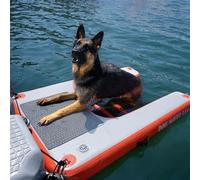Rampa galleggiante gonfiabile per cani, resistente scala per animali domestici, per imbarcazioni sul lago, uscita piscina pieghevole con cuscinetto antiscivolo e gradino in rete ponderata