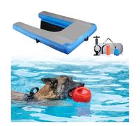 Rampa gonfiabile per cani, antiscivolo, portatile, per cani di piccola e grande taglia, 150 cm x 100 cm, ideale per piscine, laghi e spiagge
