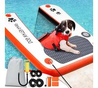 Rampa gonfiabile per cani, barca e piscina, extra larga, per piscina, molo e barca, rampa antiscivolo per cani per nuotare con elevata stabilità, scala per piscina per cani da 68 kg che si arrampicano