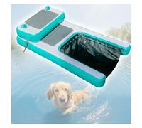 Rampa gonfiabile per cani con scala di sicurezza per un facile accesso alla piscina, design resistente alle forature, per animali di taglia grande fino a 104 kg