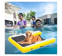 Rampa gonfiabile per cani - Scala galleggiante per piscina per animali domestici, pieghevole e riutilizzabile con pompa, supporta fino a 104,8 kg, ideale per uso in bacino