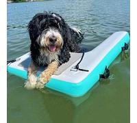 Rampa Gonfiabile per Cani Tappetini Galleggianti per Lago con Rampa per Cani, Scaletta Gonfiabile per Cani Piscina Fuori Terra, Piattaforma Galleggiante per Pontile Rampe per Barche per Cani(Light Gre