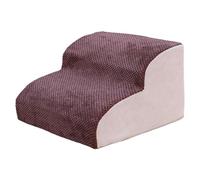 Rampa per animali domestici 2 passi 10 altezza 34 ° gatto scale per gatto rampe di cani imbottiti non slip per cani di piccole dimensioni graffi di graffio con cerniera in lavatrice per il lett