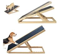 Rampa per animali domestici in legno regolabile in altezza per auto/camion - Scale pieghevoli per cani per accesso divano/letto - Scaletta di sicurezza antiscivolo per gatti 70cm