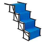 Rampa per Auto per Cani, Rampa per Cani, Scaletta per Cani, Carico Massimo 75 kg, Dimensioni Regolabili, Dimensioni Massime 139 * 45 * 76 cm, Pieghevole (Blu)