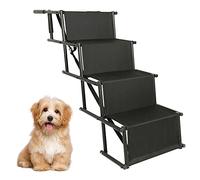 Rampa per Auto per Cani, Rampa per Cani, Scaletta per Cani, Carico Massimo 75 kg, Dimensioni Regolabili, Dimensioni Massime 139 * 45 * 76 cm, Pieghevole (Nero-2)