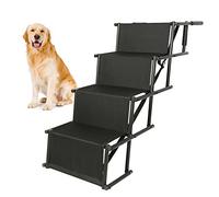 Rampa per Auto per Cani, Rampa per Cani, Scaletta per Cani, Carico Massimo 75 kg, Dimensioni Regolabili, Dimensioni Massime 139 * 45 * 76 cm, Pieghevole (Nero)
