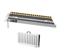 Rampa per Sedia a Rotelle Portatile, Rampa per Disabili Pieghevole Alluminio Antiscivolo per Gradini di Casa Scale Porte Cordoli, Interni ed Esterni, Portatile 300 kg,6Ft