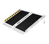 Rampa per Sedia a Rotelle, Rampa per Disabili a Rotelle per Gradini di Casa in Alluminio, Superficie Antiscivolo, Pieghevole per Soglie, Capacità di Carico di 300 kg(74x91 cm/29x36 in)