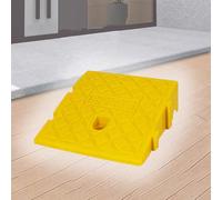 rampa per sedie a rotelle, 4" 5" Rise Small Threshold Ramp, Portable Interlocking Cars Driveway Ramps Shed Ramps(Yellow,25x27x7 cm)