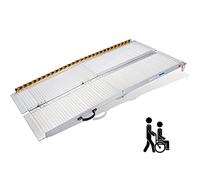 Rampa per Sedie a Rotelle, gardhom 183cm Sedia a Rotelle Pieghevole Capacità di Carico 362kg Rampe di Carico in Alluminio Rampa Disabili per Casa Gradini Scale