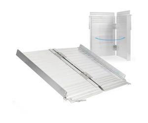 Rampa per sedie a rotelle, pieghevole e portatile, in alluminio 92 cm max 270 kg