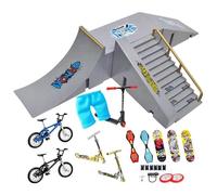 Rampa Per Skate A Tasto - Kit Skate Park A Tasto, Pattini Per Tavola Da , Set Di 13 Pezzi Con 2 Biciclette A Dita E 3 Skateboard Mini Rampa Da Skateboard A Dita