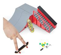 Rampa per skateboard per dita, kit per rampe per mini skateboard Skateboard per dita con accessori Set Puntelli per allenamento per le dita Mini Skate Track Park Giocattolo per adolescenti Studenti