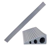 Rampa per Soglia 90 x 6 x 2cm, Altezza Rampa per Sedia a Rotelle in Gomma, Rampa per Sedie a Rotelle per Strisce di Transizione, Rampa per Sedia per Porte Aperte, Bordo Piastrellato (Grigio, 90cm)