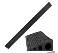 Rampa per Soglia 90 x 6 x 2cm, Altezza Rampa per Sedia a Rotelle in Gomma, Rampa per Sedie a Rotelle per Strisce di Transizione, Rampa per Sedia per Porte Aperte, Bordo Piastrellato (Black, 90cm)