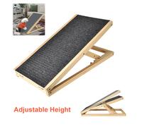 Rampa pieghevole in legno per animali domestici, scala per cani per auto regolabile in altezza con tappeto antiscivolo, capacità 150 kg, 70x35 cm 70x35cm