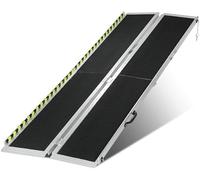Rampa pieghevole per sedia a rotelle, capacità 362,9 kg, rampa di accesso in alluminio antiscivolo per un facile passo, carrello e ingresso nel passeggino, perfetta per casa, scale e porte