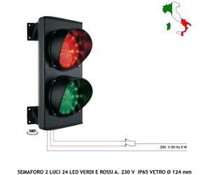 Rampa Semaforo Rosso Verde Parcheggio 2 Luci Schede 24+24 Led 230 V 3 W Intercam