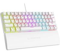 Rampage Plower K60 Tastiera meccanica da gioco, 62 tasti, layout compatto al 60%, interruttori blu OUTEMU, retroilluminazione a LED, anti-ghosting, cablata (bianca, compatibile Windows/Mac)