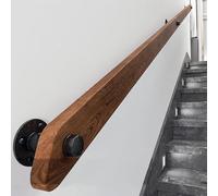 Rampe per scale in legno, antiscivolo con supporti, aste di sicurezza contro la parete, per anziani e bambini, durevoli, facili da installare, migliorano la sicurezza e l'accessibilità