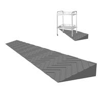 Rampe per Soglia per Porte, Rampe per Soglia di Aumento 1-10 Cm Rampa Domestica Antiscivolo, Tappetino per Pendenza di Transizione Portatile in Plastica con Superficie Antiscivolo (Color : Grigio, S