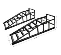 RAMPE SOLLEVAMENTO AUTO RAMPA SOLLEVATORE H 27CM IN ACCIAIO OMOLOGATE NERE