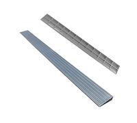Rampe triangolari Portatili con Rialzo di 2-4,5 cm, carico Fino a 2000 kg, rampa di soglia per Sedia a rotelle in plastica, pedana per Interni, Tappetino per carrozzina/grigio/100 x 10 x 2,5 cm