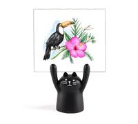Ramphastos Toco - Porta memo a forma di uccello tropicale, decorazione a forma di gatto nero