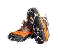 Ramponi 10 denti in acciaio pinza for ghiaccio punta for scarpe antiscivolo escursionismo arrampicata picchi di neve ramponi tacchetti catena artigli impugnature copristivali(Black size 36-45)