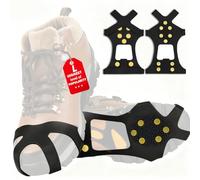 Ramponi da Ghiaccio Antiscivolo Con 10 Denti, Qualità Ramponi per Scarponi, Ramponcini da neve per da Montagna Campeggio Alpinismo Inverno, per Trekking Trail Running da Antiscivolo(L)