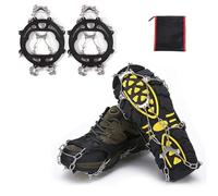 Ramponi da Ghiaccio Antiscivolo, Ramponi Antiscivolo Per Scarpe, Ramponcini Scarponi Neve Ghiaccio, Adatto Per Scarpe da Neve, Scarpe da Trekking, Scarpe Di Cuoio, Scarpe Sportive (Nero)