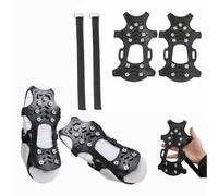 Ramponi da Ghiaccio,Spikes Scarpe,Rampini per Scarpe,Ramponi da Neve,Ice Tacchetti,Dotata di 11 Denti e 2 Legami in Nylon,Nero (TPE, M-11 Denti)