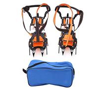 Ramponi Mtlavishness a dodici denti, artigli anti-pattinaggio con fori e artigli anti-pattinaggio professionali regolabili per alpinismo all'aperto e arrampicata su ghiaccio (si