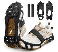 Ramponi per Scarpe Ice Tacchetti Antiscivolo 24 Borchie Neve Ghiaccio Ramponi da Neve Grip di Trazione per Camminare, Fare jogging, Arrampicata, Escursionismo